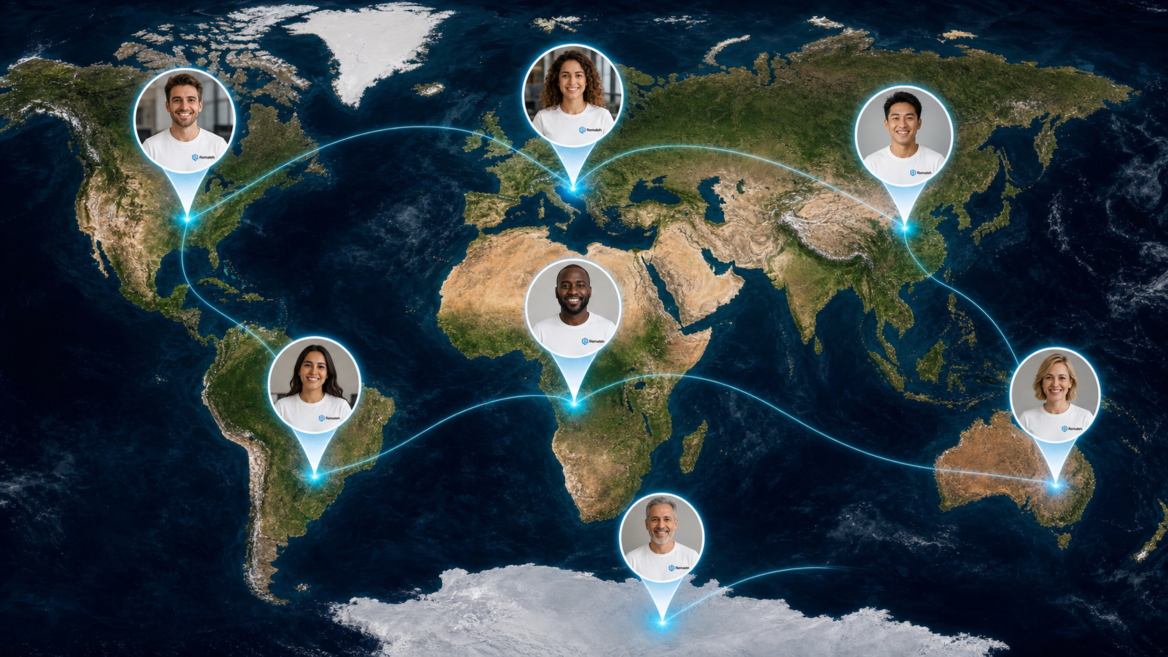 Remaleh Guardians shown across a global map with connected locations.